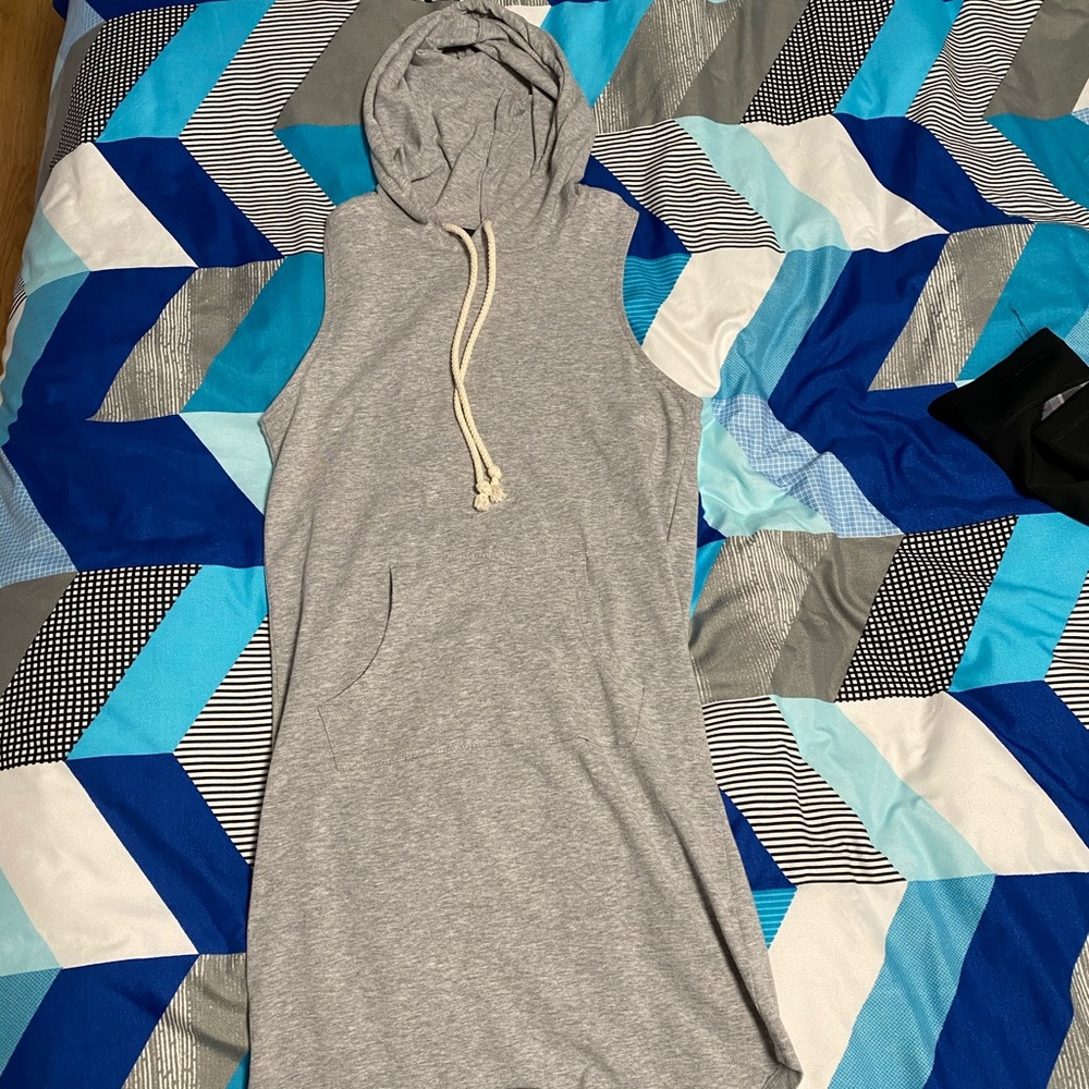Papaya sleeveless hoodie dress